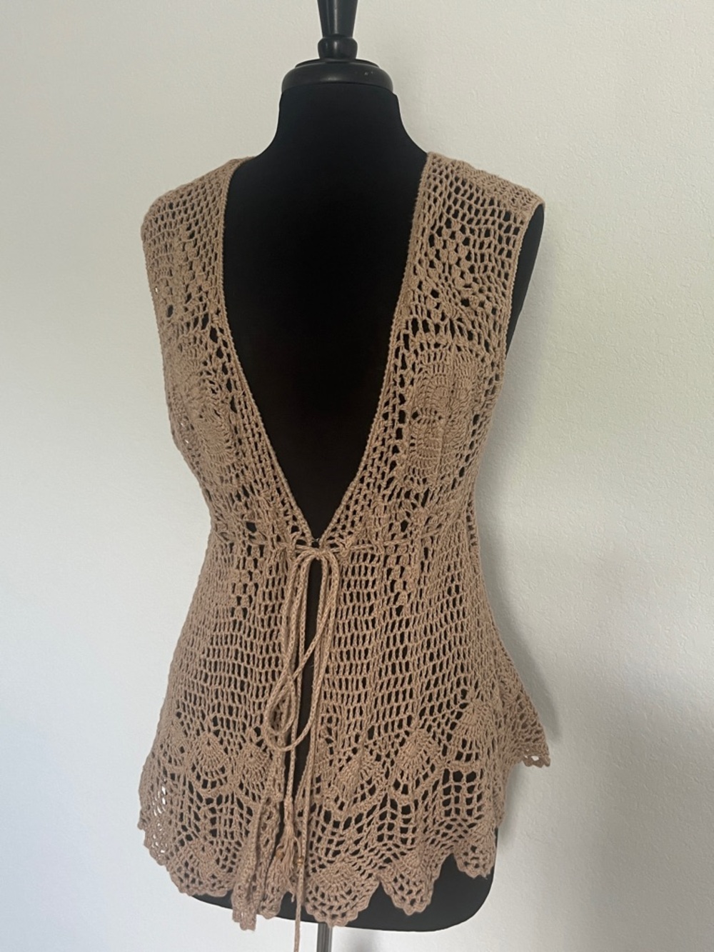 Country Door Crochet Tie-Front Vest
